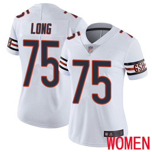 Chicago Bears Limited White Women Kyle Long Road Jersey NFL Football 75 Vapor Untouchable